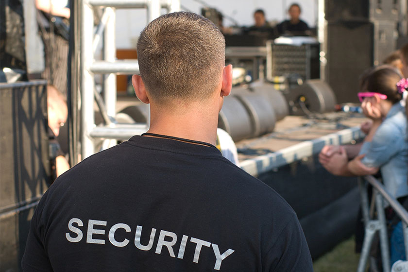 A security officer at the concert